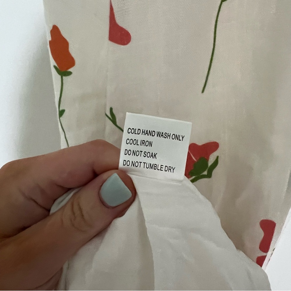 Petal & Pup White Maxi Dress with Red and Teal Floral Print - Picture 11 of 11